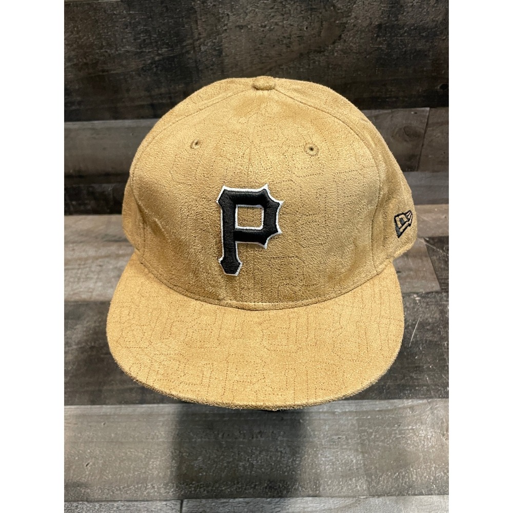 New Era 59FIFTY Pittsburgh Pirates Tan Faux Suede Fitted Hat Size 7 3/4 62cm